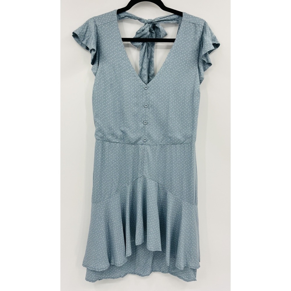 NWT Eyeshadow Tie Back Dress Size Large Polka Dot V-Neck New